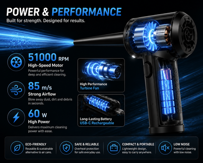 Electric Air Duster with LED Light